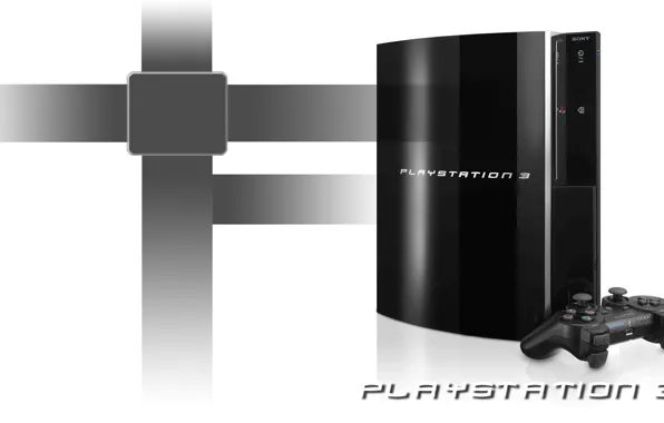 Picture white, black, background, PS3, playstation 3, joystick, console