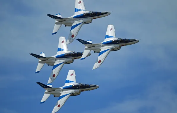 Picture holiday, group, flight, Blue Impulse, Kawasaki T-4