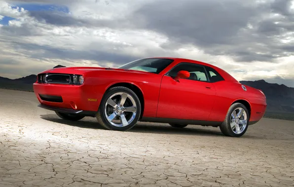 Picture red, Dodge, Challenger, car