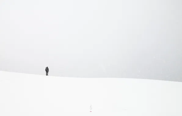 Picture field, snow, people