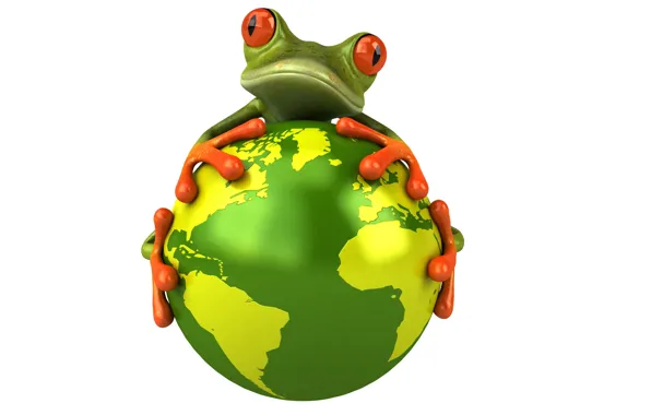 Picture eyes, look, graphics, planet, frog, Free frog 3d