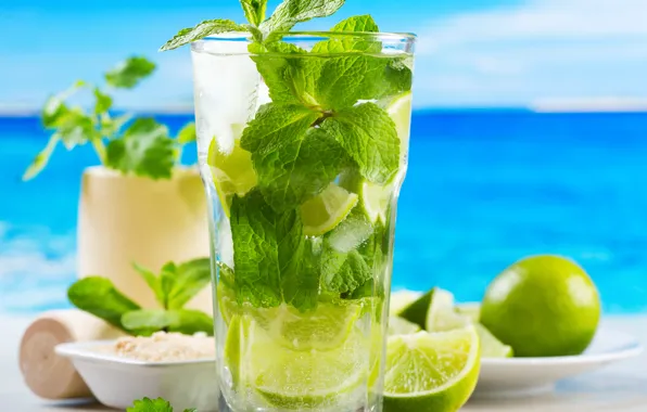 Picture ice, sea, beach, cocktail, sugar, lime, ice, beach, mint, sea, cocktail, lime, sugar, Mojito, mint, …