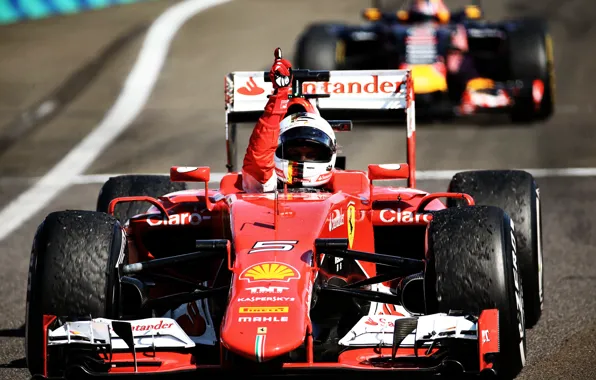 Picture Ferrari, Finger, Formula 1, Vettel, The front, 2015, SF15T