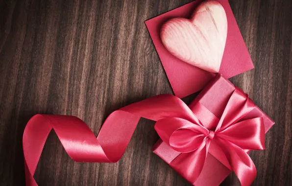 Picture background, holiday, box, gift, pink, heart, tape, heart, Valentine's day, ribbon, Valentine's Day