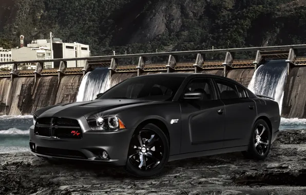 Picture water, black, dam, Dodge, dodge, charger, r/t, fast five, fast and furious 5, special version, …