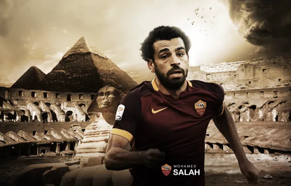 Picture wallpaper, sport, football, player, AS Roma, Mohamed Salah