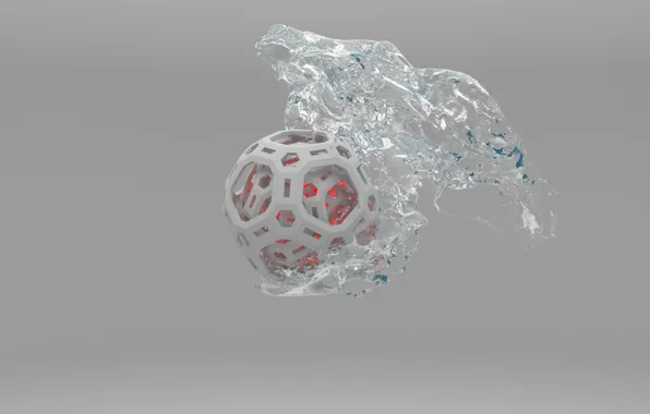 Picture water, light, ball, the atmosphere, 3ds max, ball, Vray, RealFlow