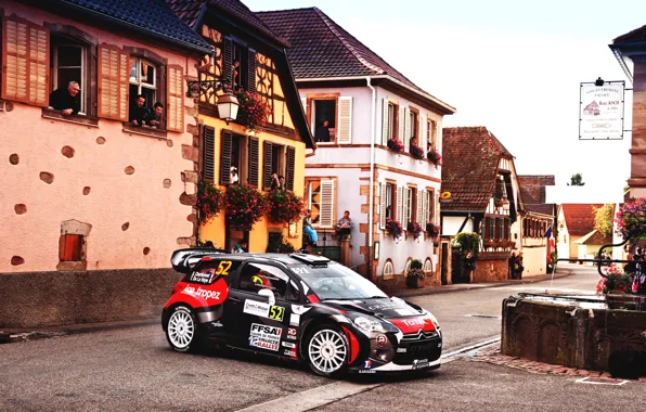 Picture Black, The city, Sport, Machine, People, Turn, Citroen, DS3, WRC, Rally, Rally