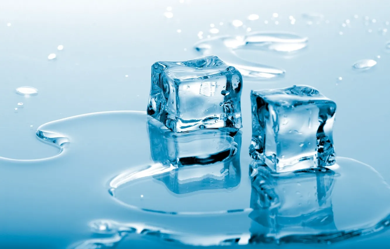 Photo wallpaper ice, water, cubes