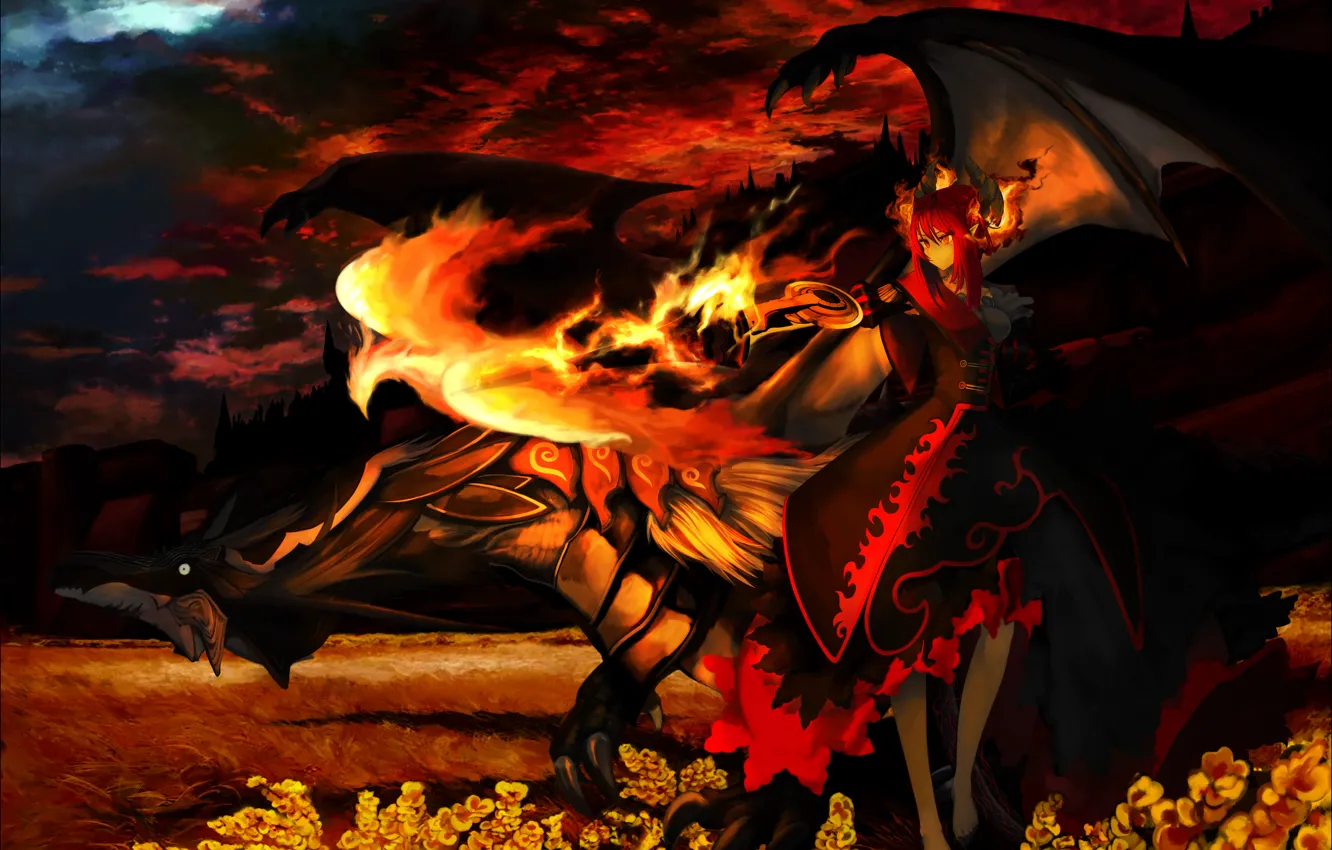 Wallpaper Dragon, Flame, The demon, Phoenix images for desktop, section  сэйнэн - download