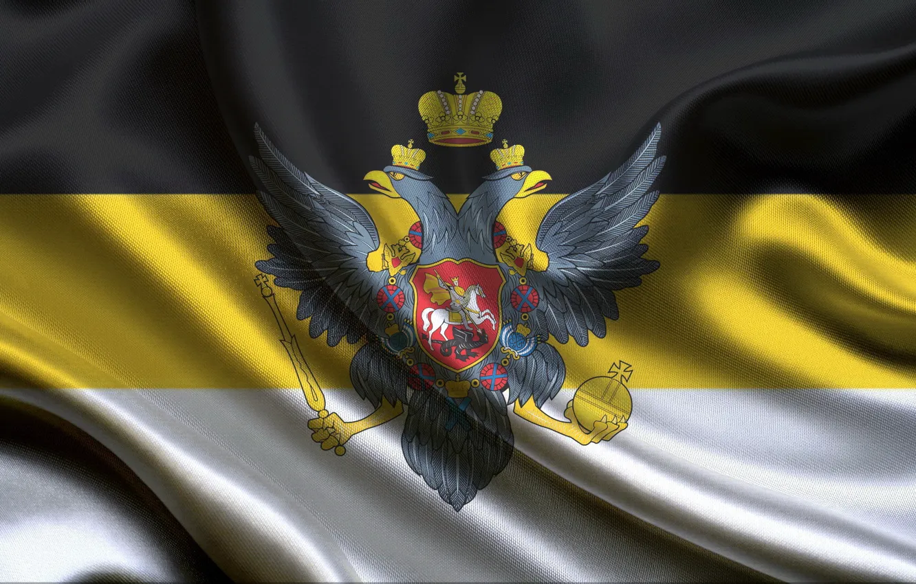 Photo wallpaper eagle, flag, The Russian Empire