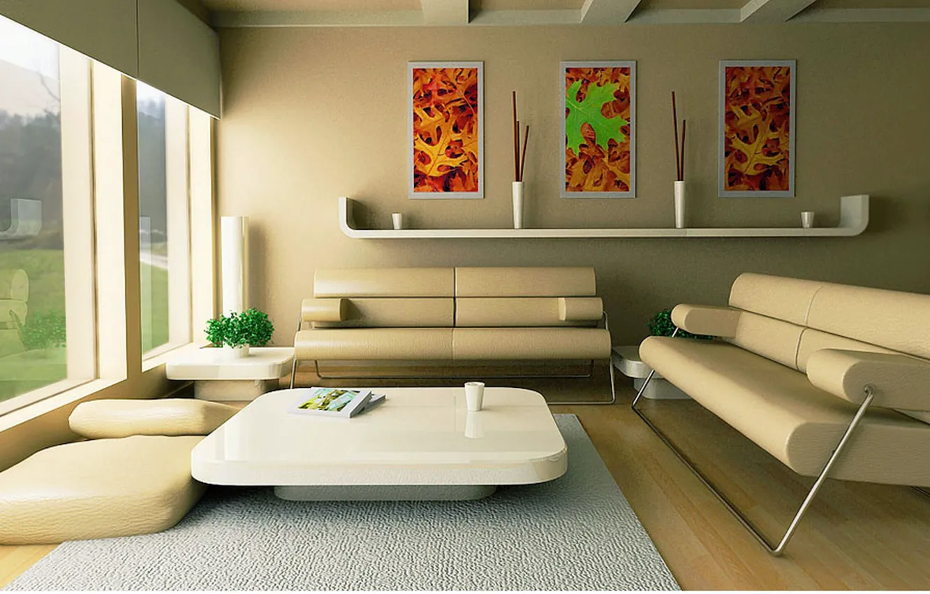 Wallpaper design, modern, living room, interior, home images for desktop,  section интерьер - download