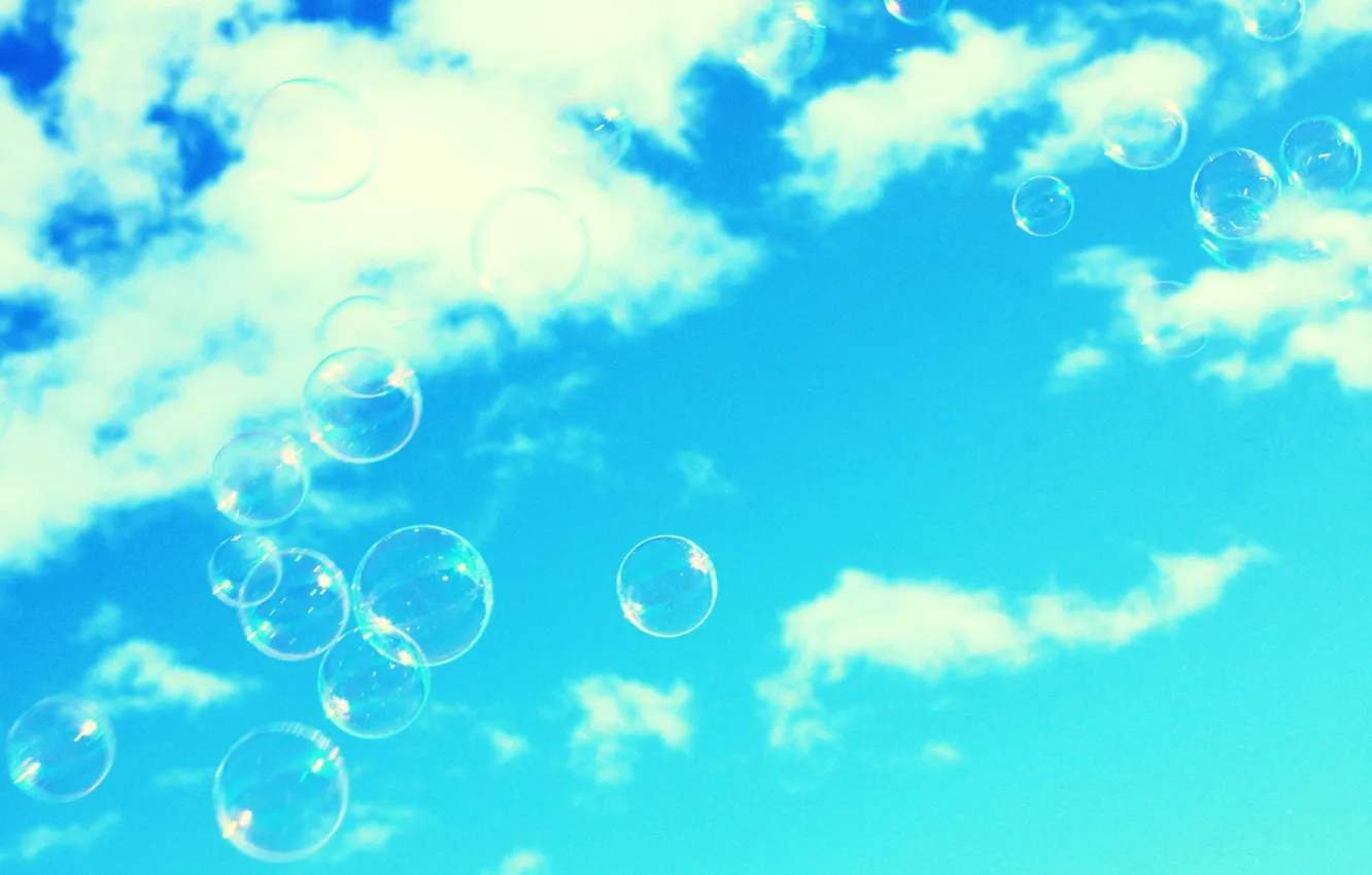 Photo wallpaper the sky, bubbles, Free, bubbles