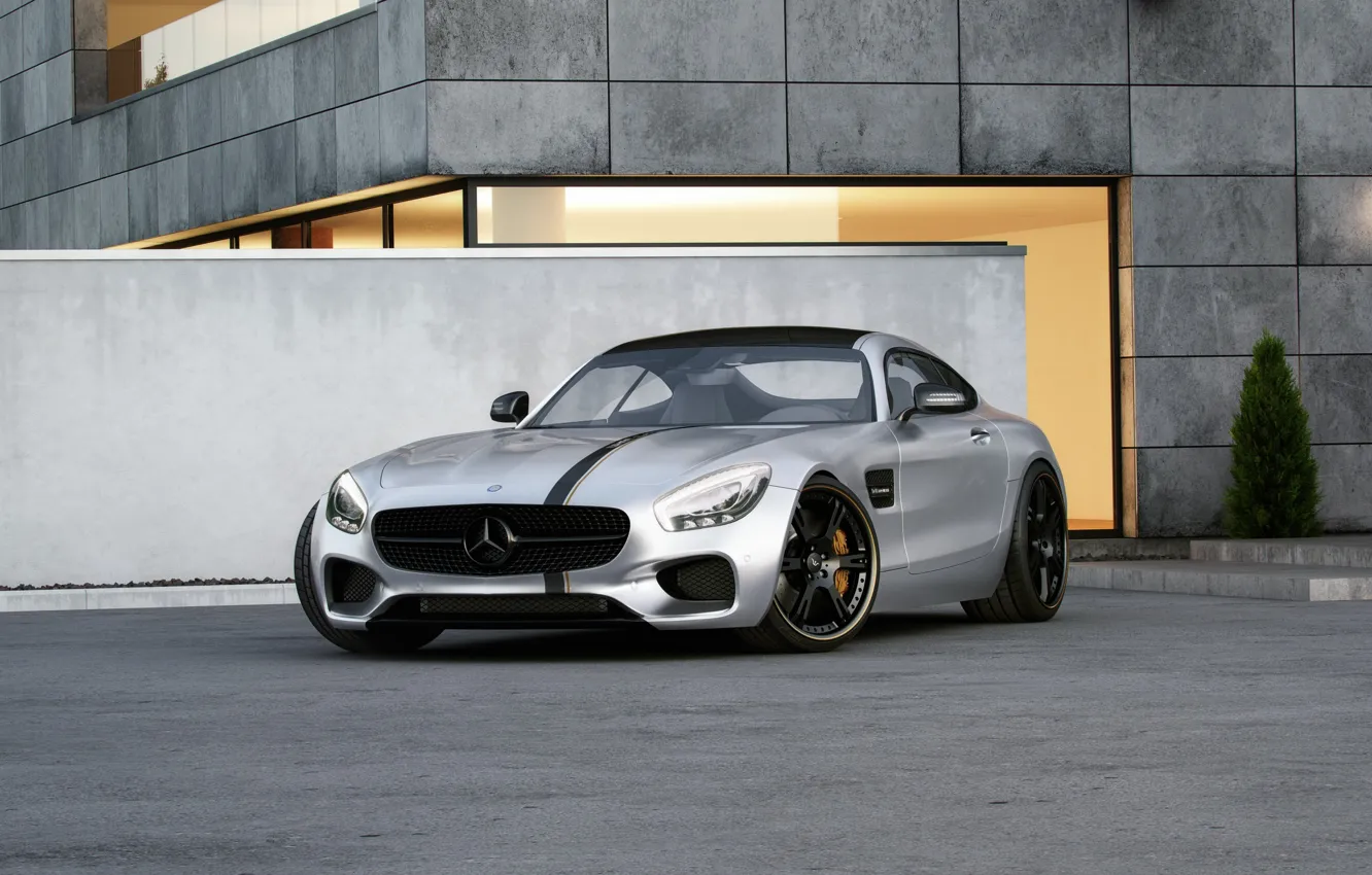 Photo wallpaper Mercedes-Benz, Front, AMG, Wheelsandmore, Silver, Tuned, 600HP