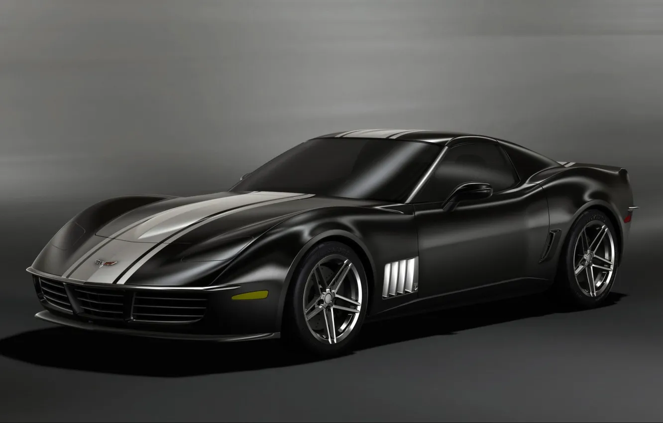 Photo wallpaper black, Chevrolet, the concept, corvette 3R