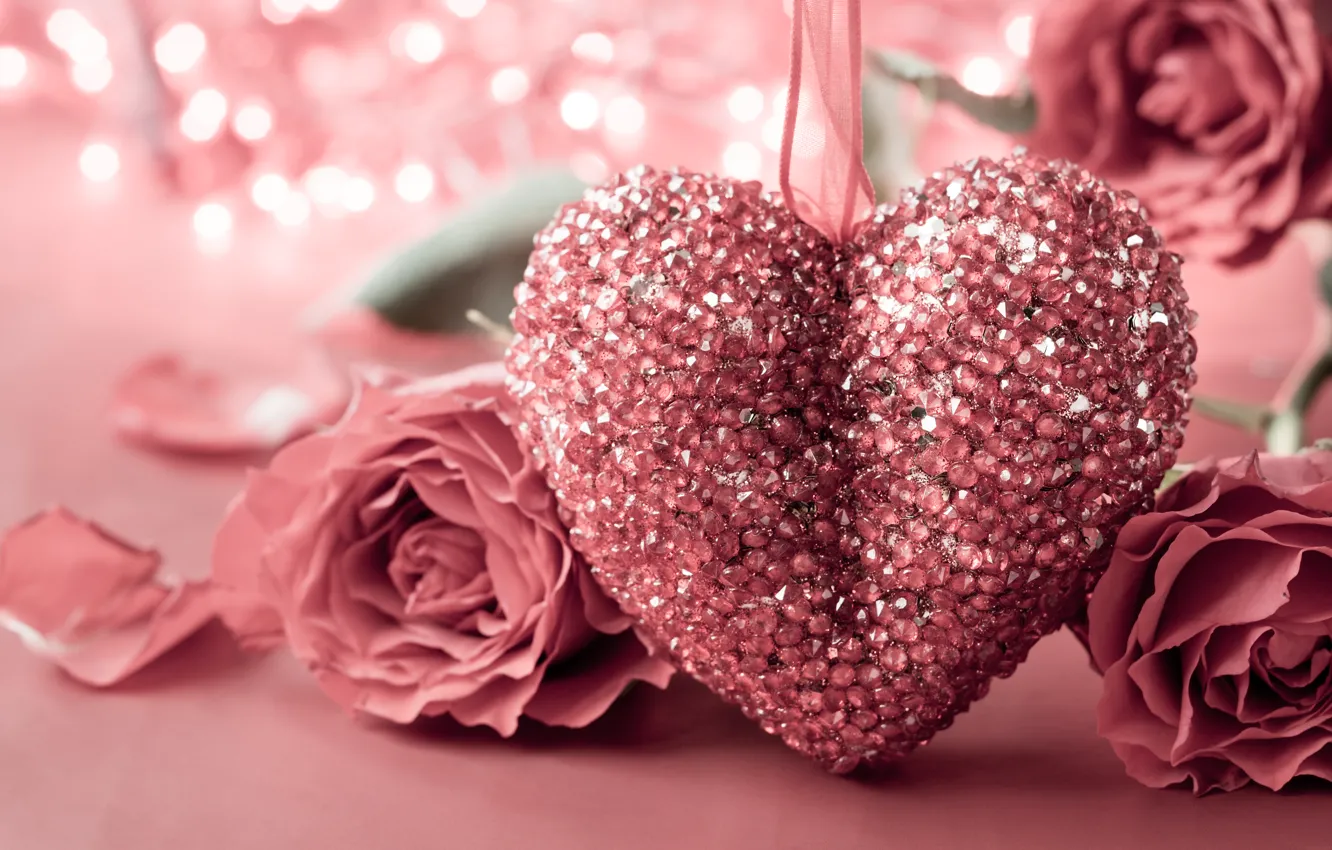 Wallpaper heart, rose, love, rose, heart, pink, romantic, Valentine's Day  images for desktop, section праздники - download
