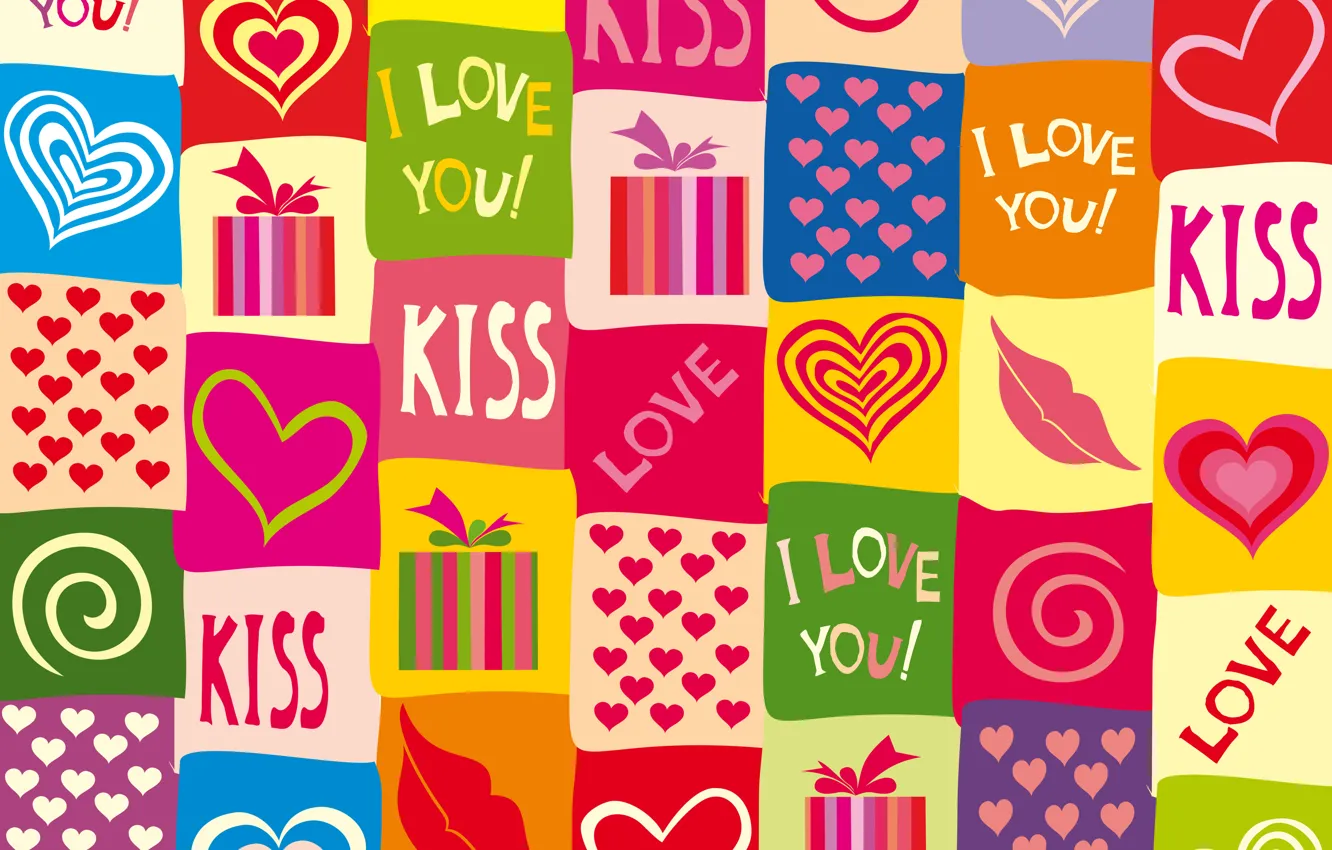 Wallpaper love, colorful, hearts, love, I love you, background, romantic,  hearts, sweet images for desktop, section рендеринг - download