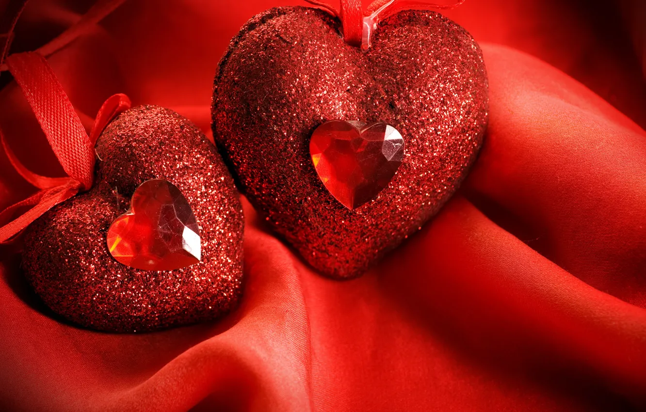 Wallpaper decoration, red, holiday, heart, heart, rhinestones, hearts,  Valentine's day, pebbles, Valentine's day, glitter images for desktop,  section праздники - download