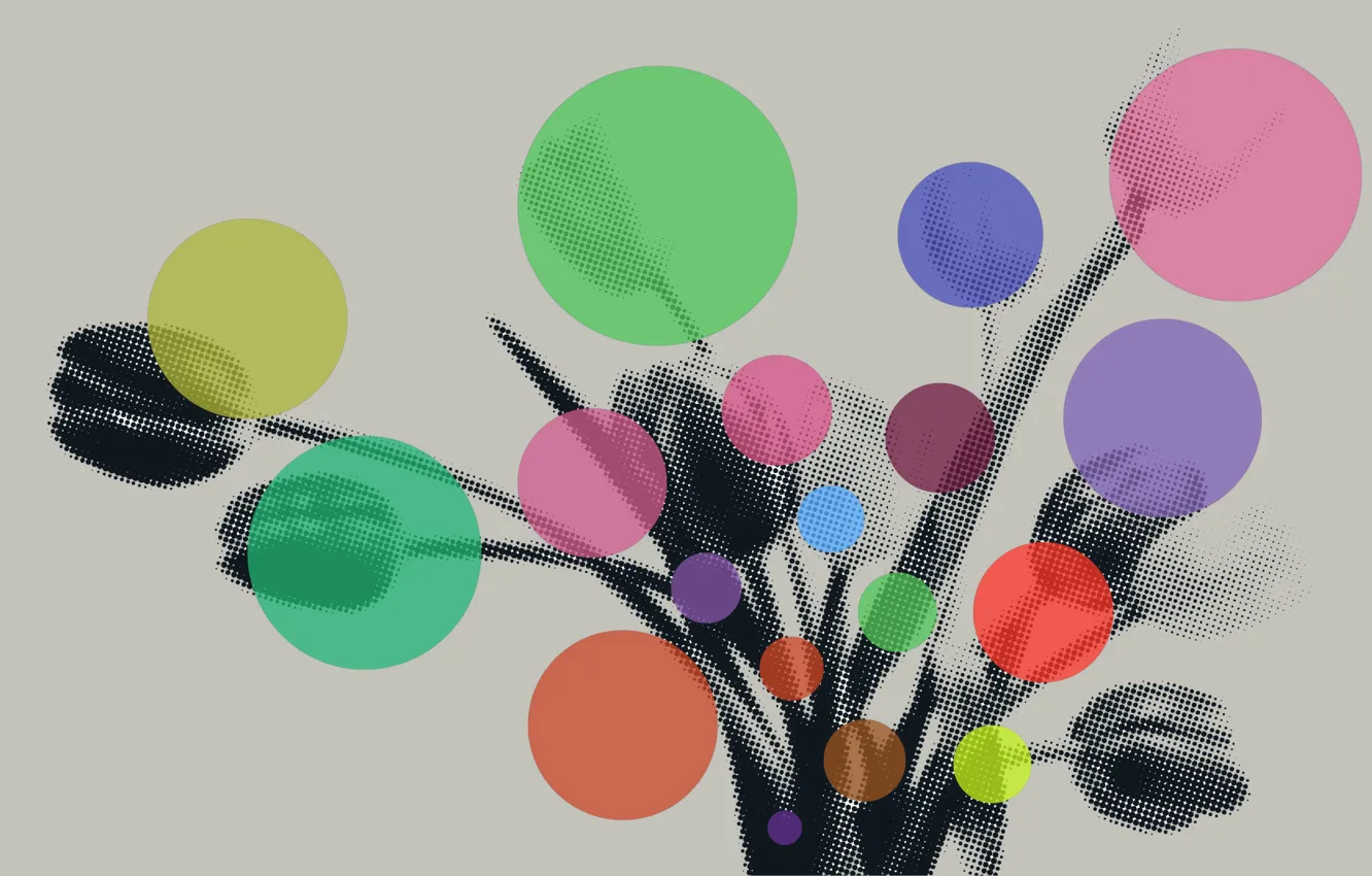 Wallpaper circles, flowers, colorful, pop-art, Pop art images for desktop,  section минимализм - download