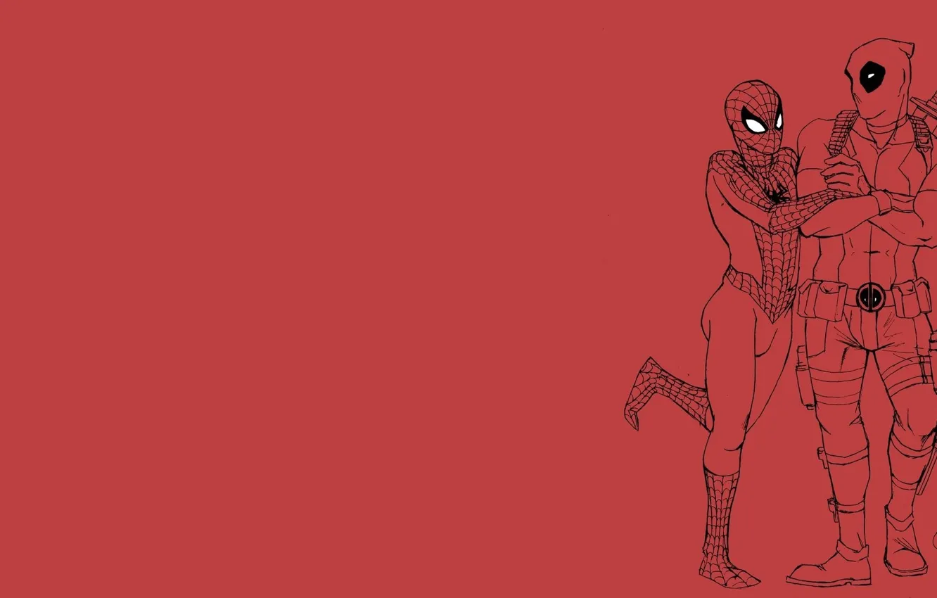 Wallpaper red, spider-man, Deadpool, Deadpool, comics, Spider-man, MARVEL,  Peter Parker, Wade Wilson images for desktop, section фантастика - download