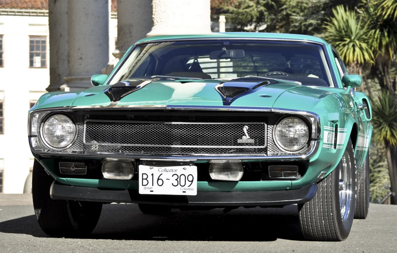 Photo wallpaper Shelby, GT500, mustang, Mustang, ford, muscle car, Ford, classic, turquoise, Shelby, 1970, the front, Muscle …