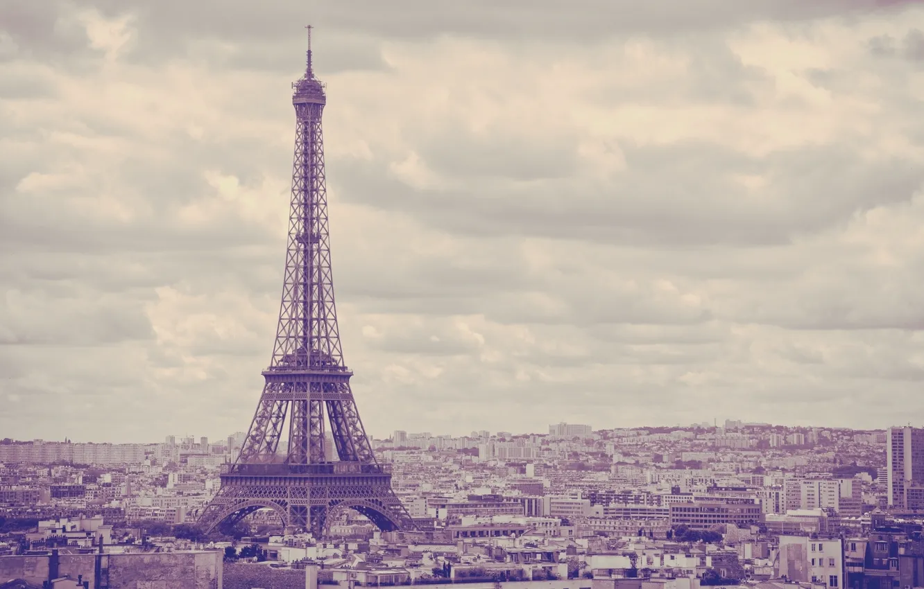 Photo wallpaper the sky, the city, background, widescreen, Wallpaper, Eiffel tower, building, Paris, wallpaper, France, attraction, widescreen, …