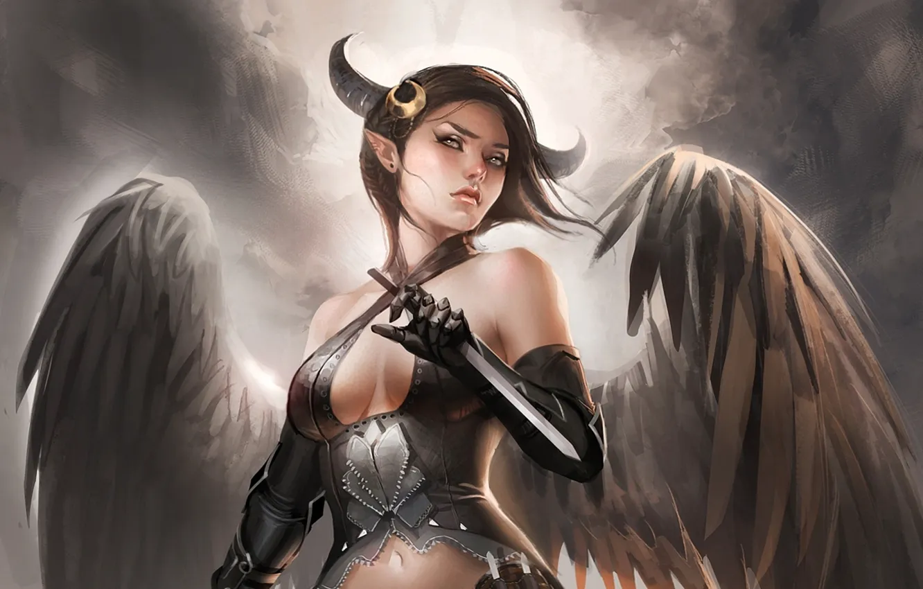 Wallpaper fantasy, Girl, wings, the demon, art, succubus images for  desktop, section фантастика - download