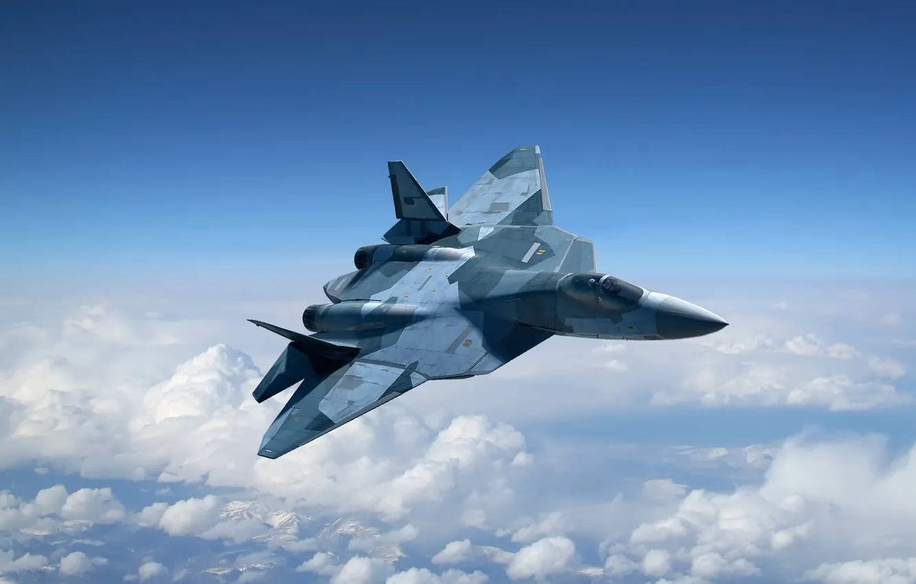 Photo wallpaper figure, T-50, PAK FA, Sukhoi, The Russian air force, Russian multi-purpose fighter of the fifth …