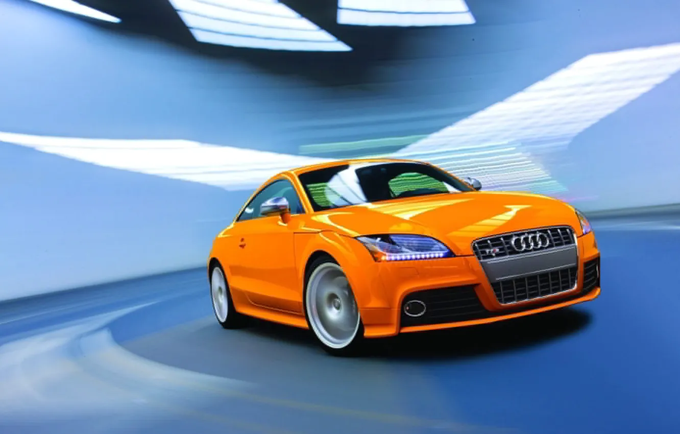 Photo wallpaper orange, Audi, speed, TT-S