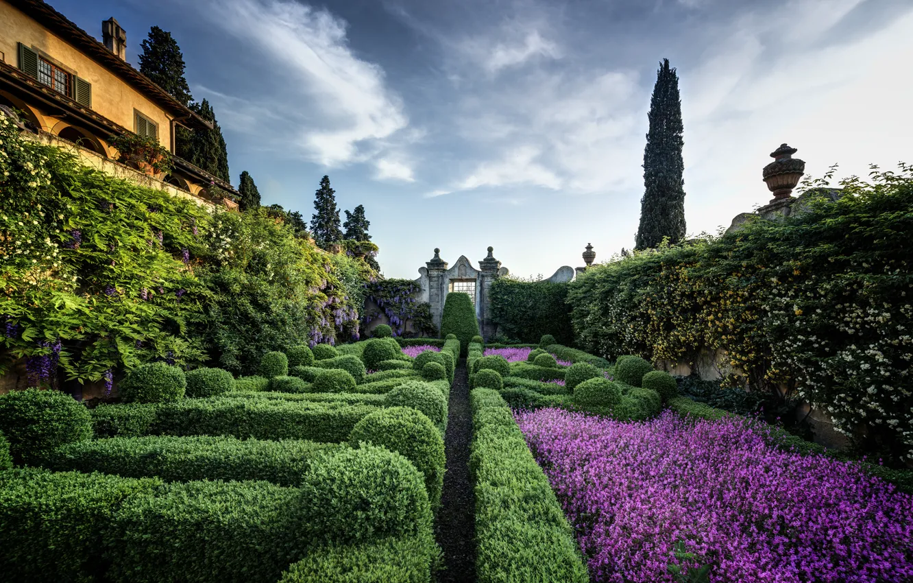 Photo wallpaper garden, Italy, Florence, Italy, Florence, Villa Capponi, Arcetri, Arcetri, Villa Capponi