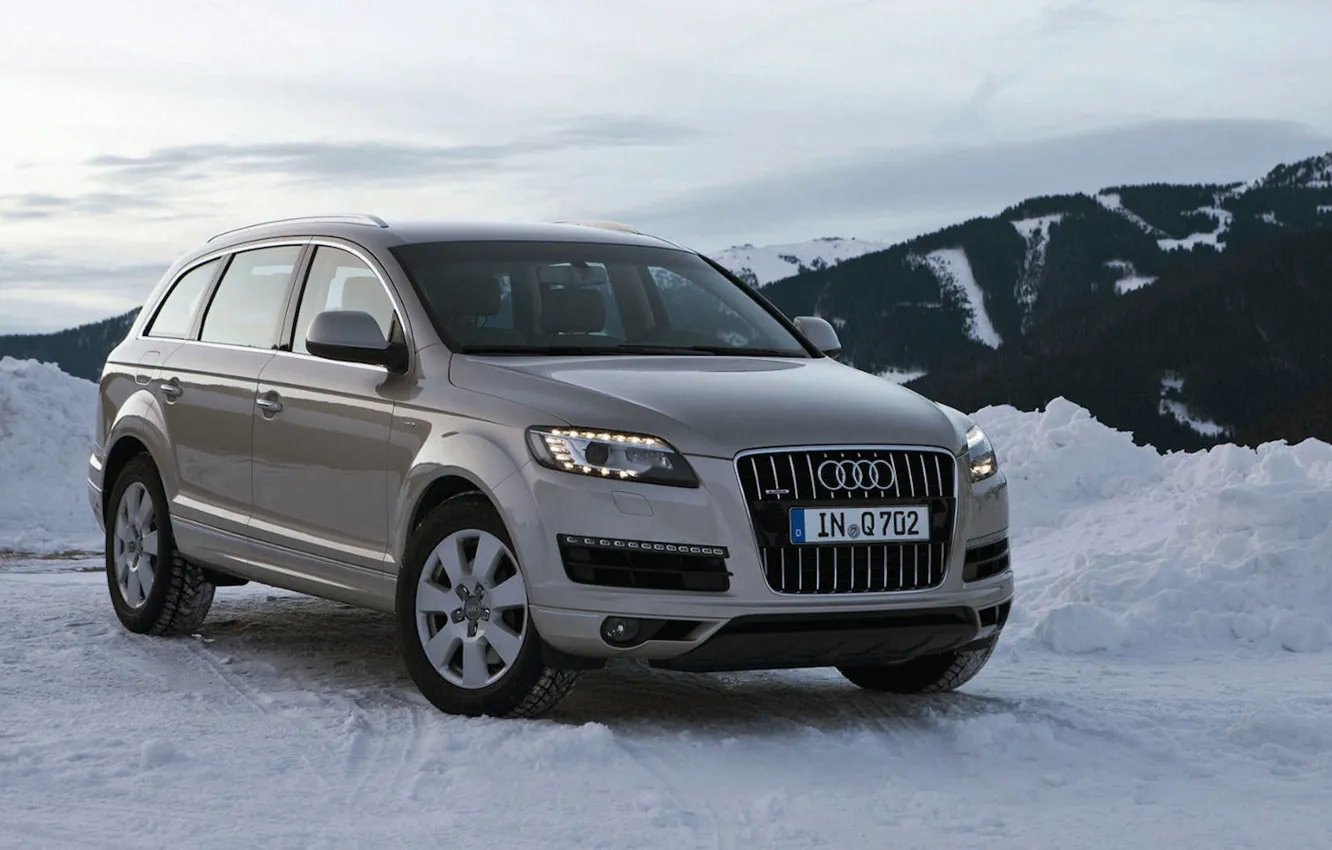 Photo wallpaper winter, machine, snow, Audi, the snow, car