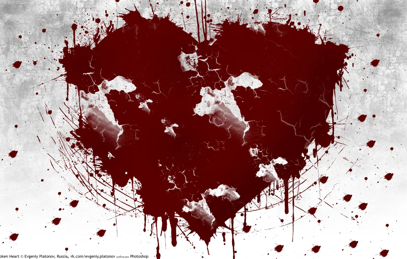 Wallpaper Blood, Cracked, Broken Heart, Broken Heart images for desktop,  section стиль - download