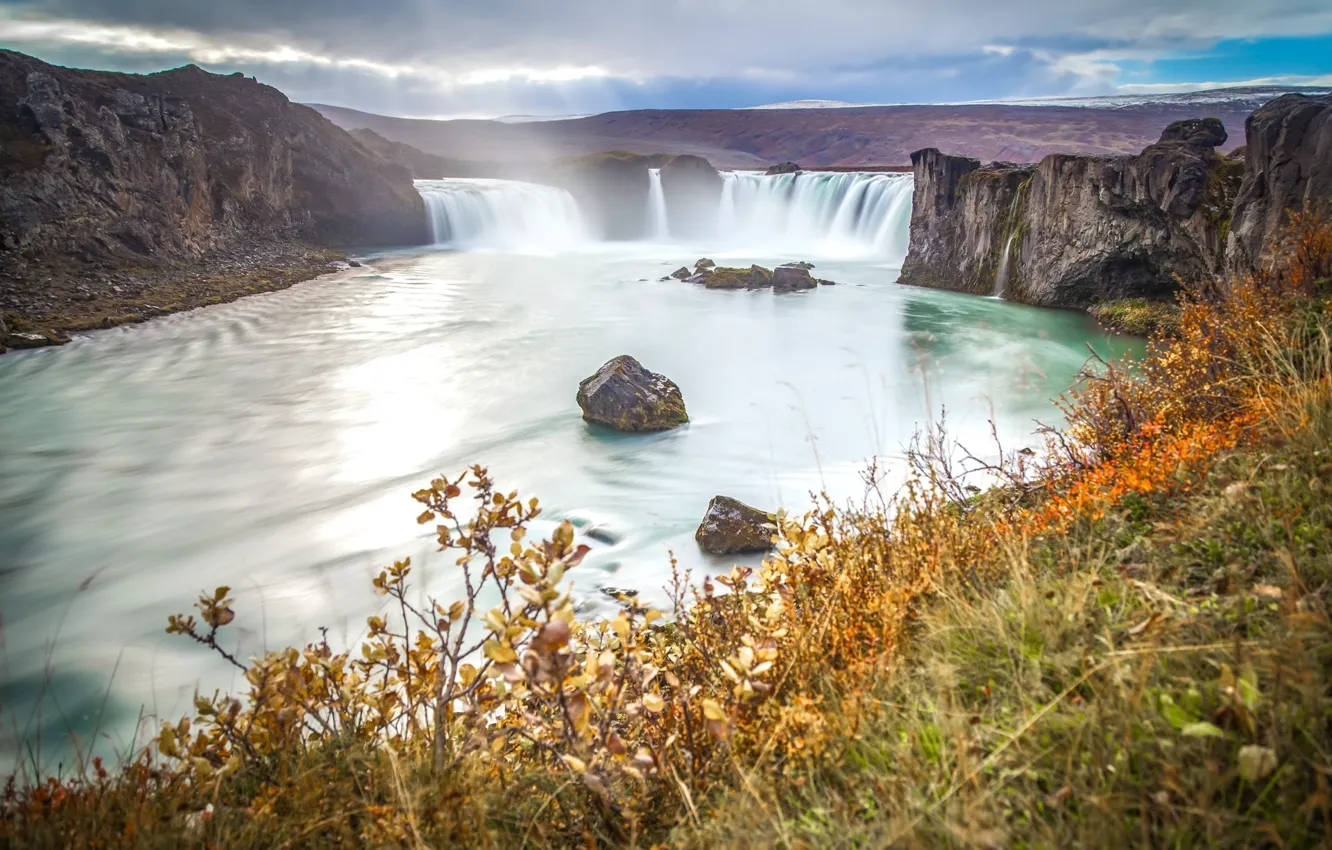 Photo wallpaper water, nature, waterfall, Iceland, nature, water, waterfall, iceland
