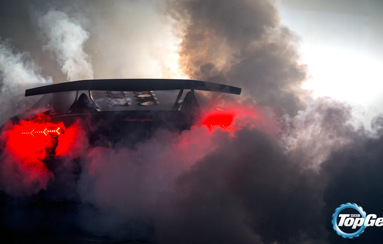 Photo wallpaper Lamborghini, Smoke, Top Gear, Top Gear, Sesto Elemento
