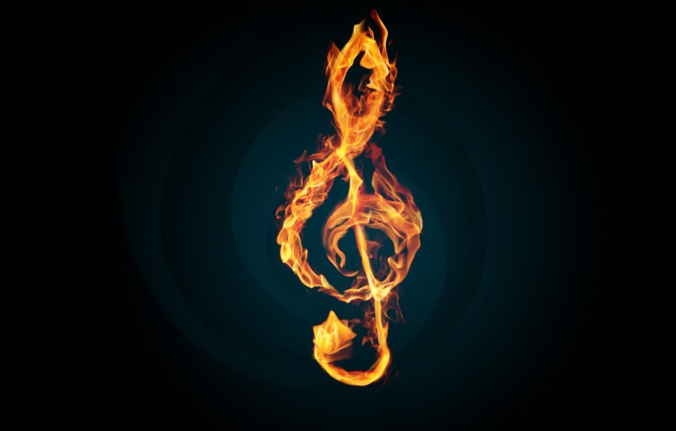 Wallpaper fire, flame, music, key, melody, Violin images for desktop,  section музыка - download