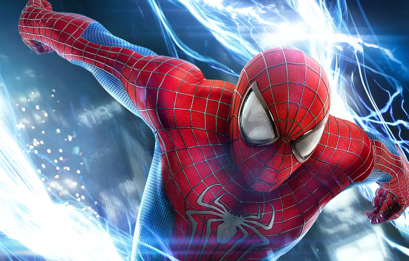 Wallpaper City, USA, Red, Fantasy, Hero, Amazing, Blue, Electro, Lightning,  Color, New York, and, The, Wallpaper, Boy, Spider images for desktop,  section фильмы - download