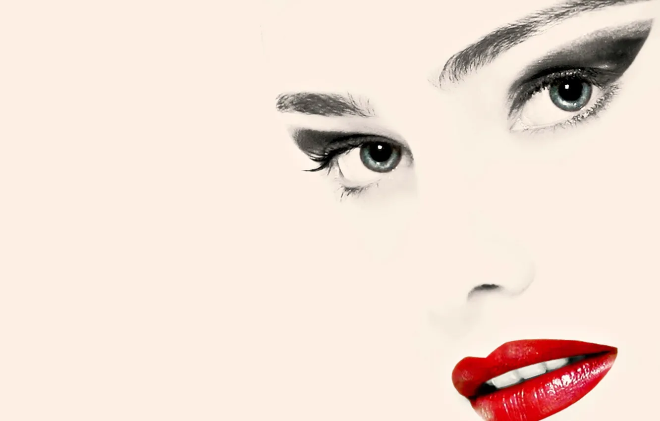 Wallpaper look, girl, face, lipstick, lips images for desktop, section  минимализм - download