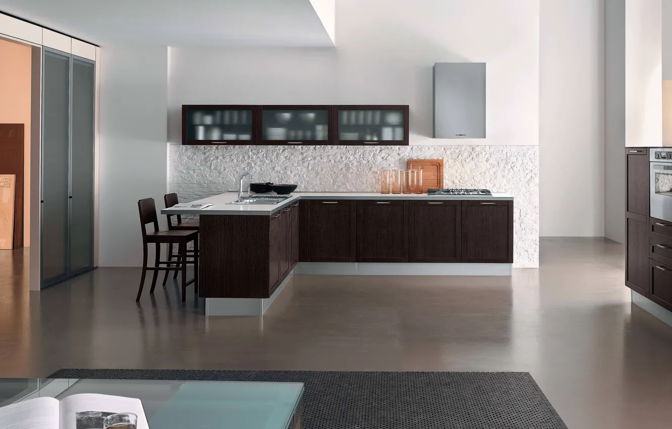Wallpaper design, style, interior, kitchen, Tiffany modern kitchen images  for desktop, section интерьер - download