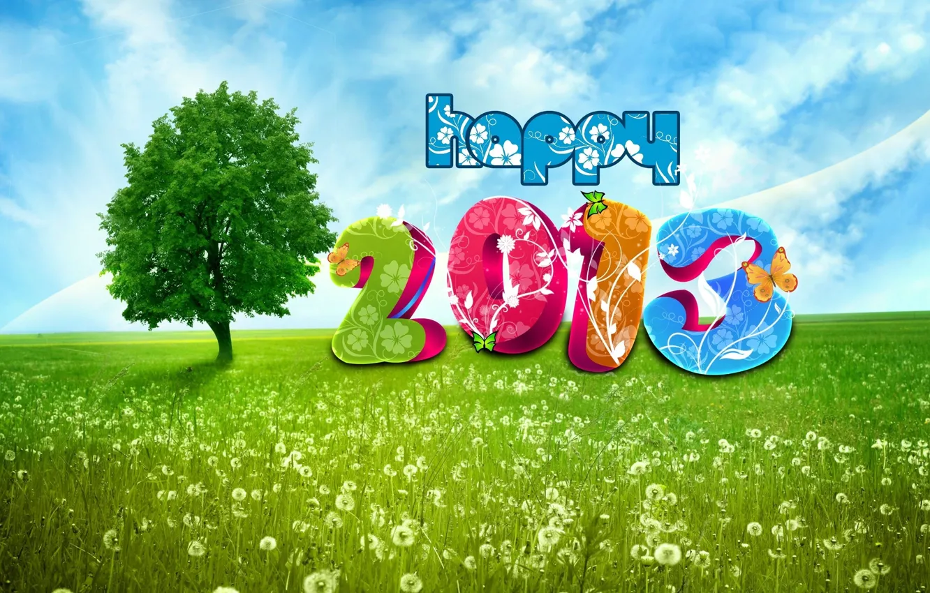 Photo wallpaper happy, happines, new, year, wishes