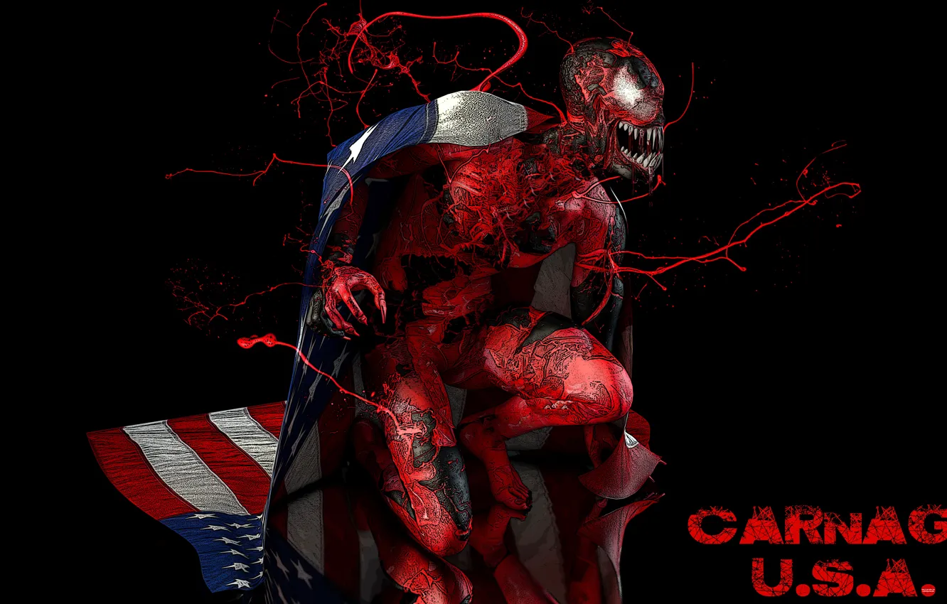 Wallpaper Flag, USA, Marvel, Carnage, Carnage images for desktop, section  фантастика - download