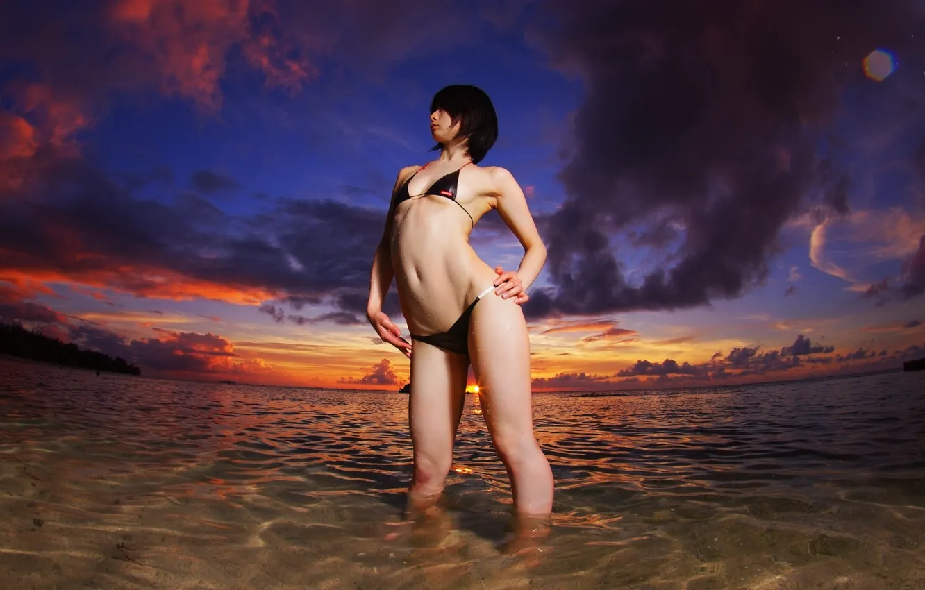 Wallpaper beach, asian, bikini images for desktop, section девушки -  download
