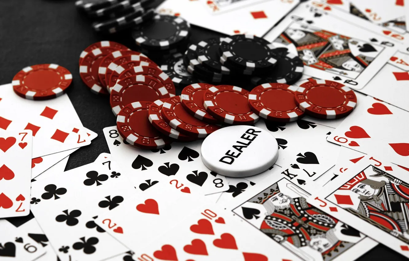 Photo wallpaper card, chips, Casino, poker