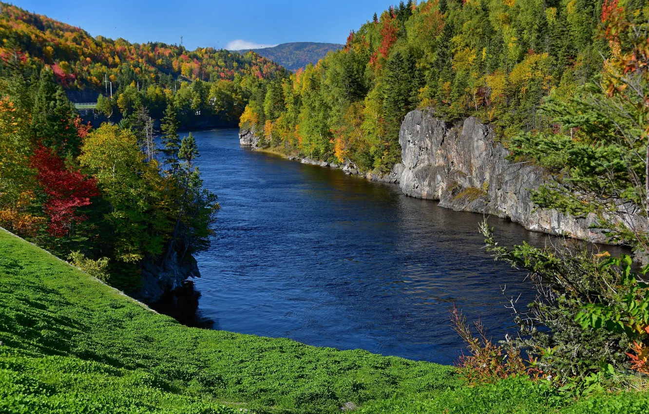 Photo wallpaper autumn, forest, river, rocks, Canada, Canada, Humber River, Newfoundland and Labrador, Newfoundland and Labrador, Humber …