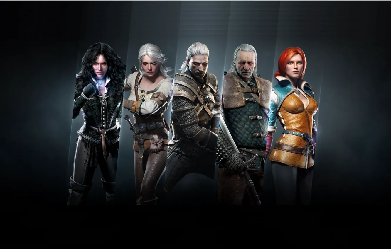 Photo wallpaper sword, armor, team, The Wild Hunt, Art, The Witcher, Geralt, the main characters, CD Projekt …