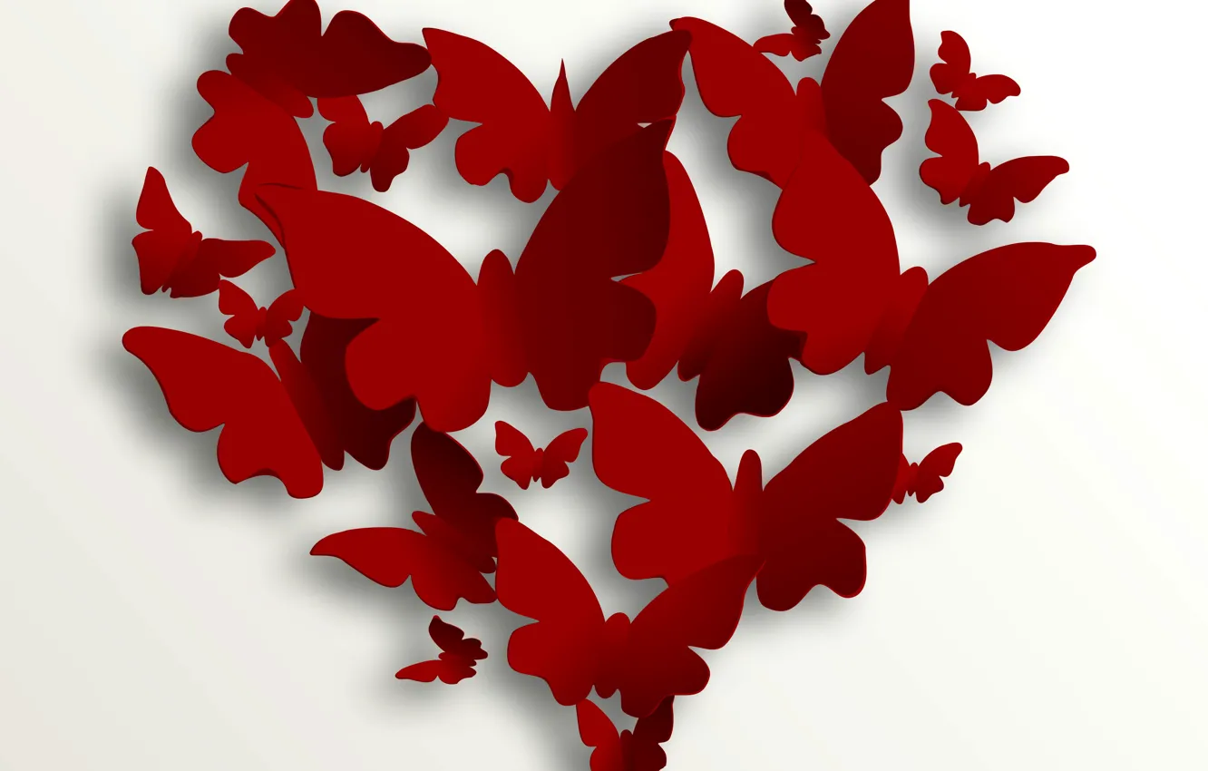 Wallpaper butterfly, heart, love, heart, romantic, Valentine's Day images  for desktop, section рендеринг - download