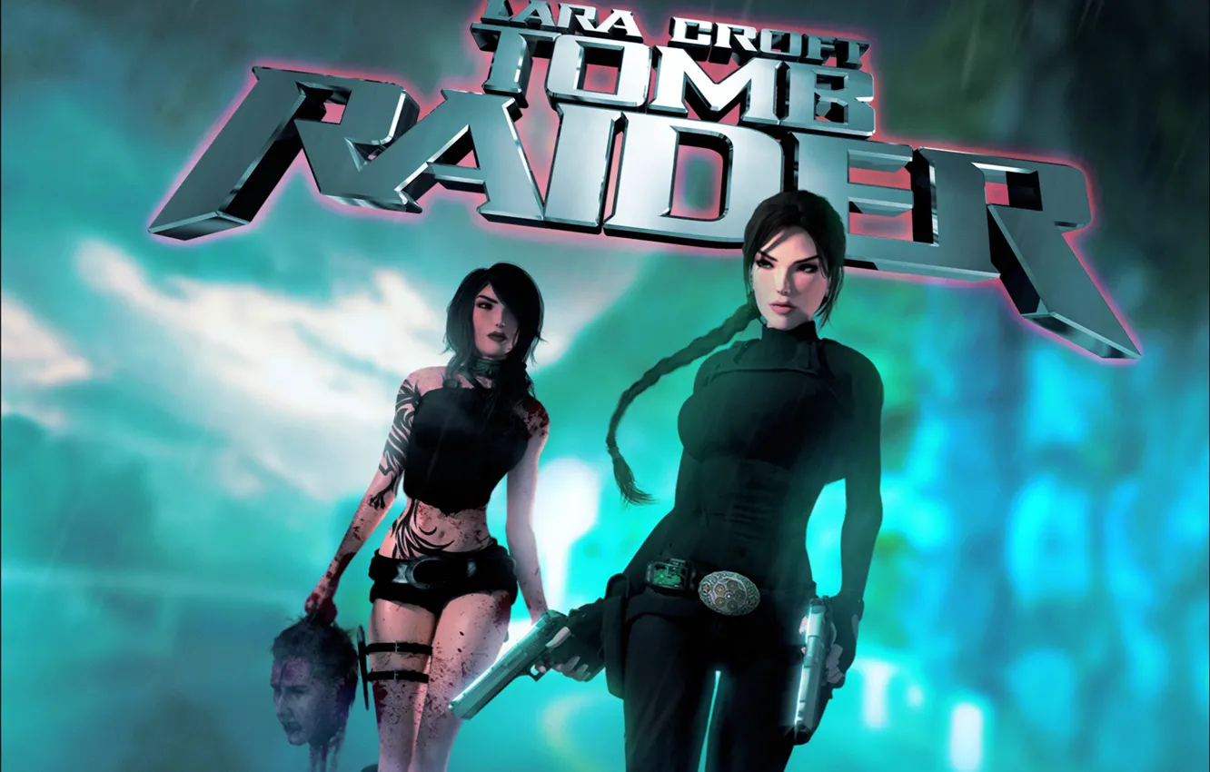Wallpaper gun, lara croft, tomb raider, Tomb Raider Underworld,  doppelganger images for desktop, section игры - download