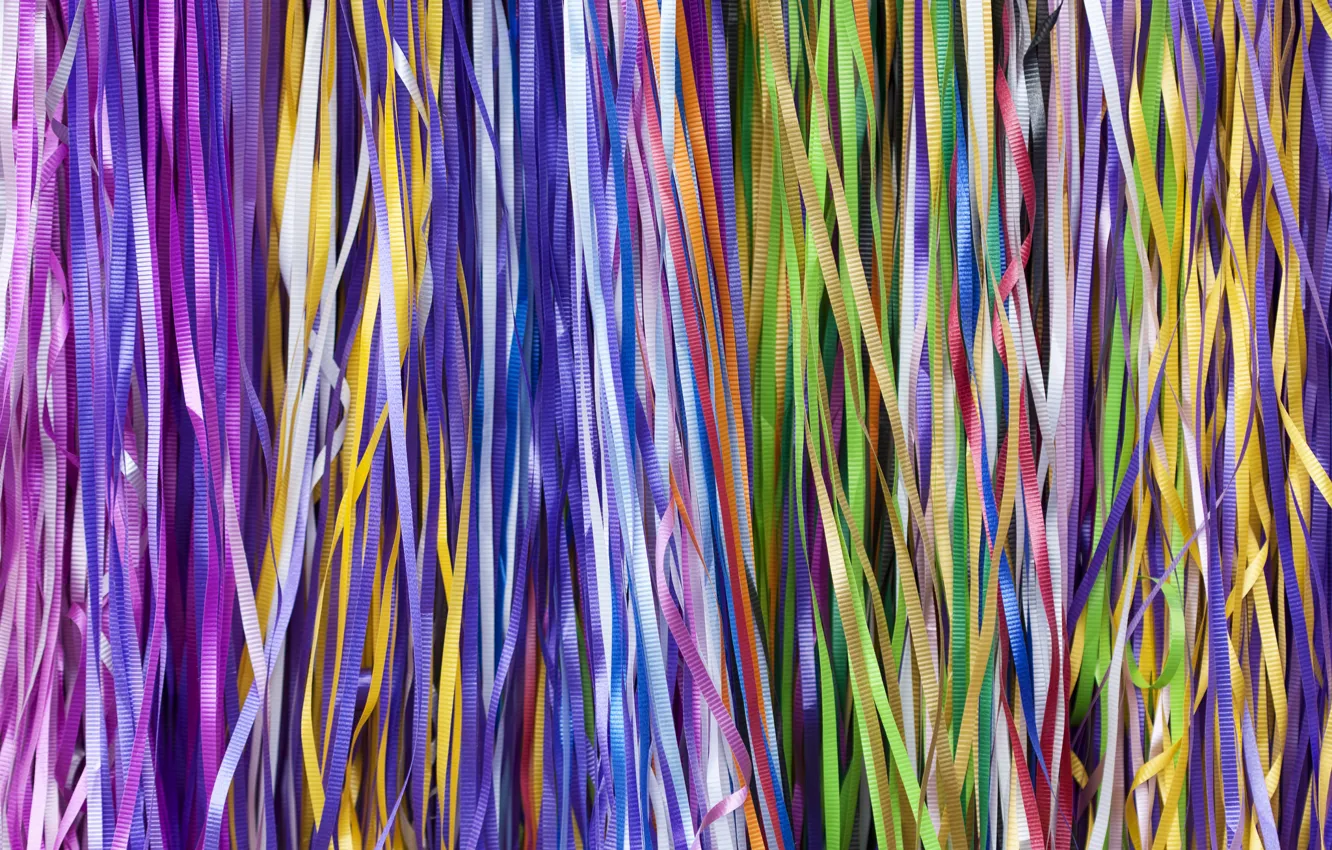 Photo wallpaper colorful, ribbons, braid