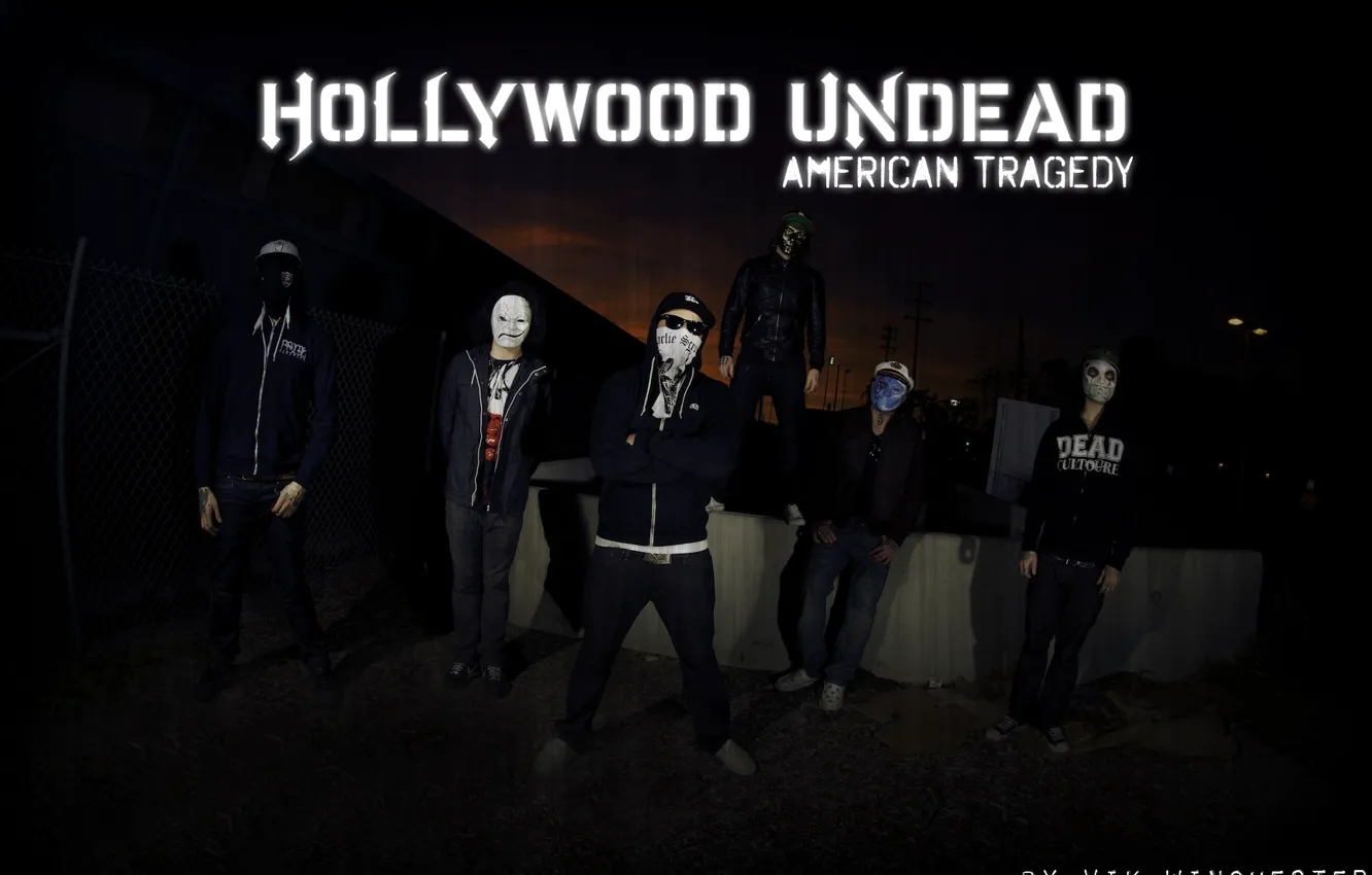 Photo wallpaper Hollywood, black, Undead, masks