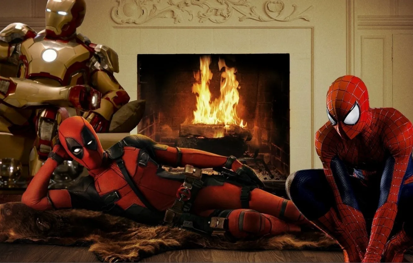 Wallpaper deadpool, spider man, iron man images for desktop, section фильмы  - download