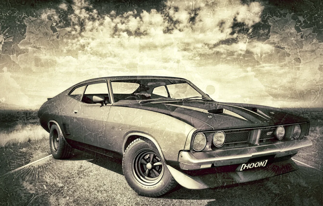 Photo wallpaper Ford, black and white, car, Cars, Ford Falcon, BW, Ford Cars, Ford Auto